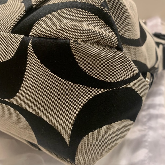 Coach Signature Brooke Shoulder Handbag Purse  14473M Black Ivory - Picture 7 of 16